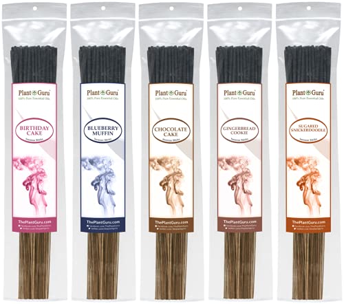 Bakery Incense Sticks Variety Set 500 Pack Sampler 11" Sticks - 5 Bundles Of 100 Sticks Per Bundle. Birthday Cake, Blueberry Muffin, Chocolate Cake, Gingerbread Cookie And Sugared Snickerdoodle. #TOP20