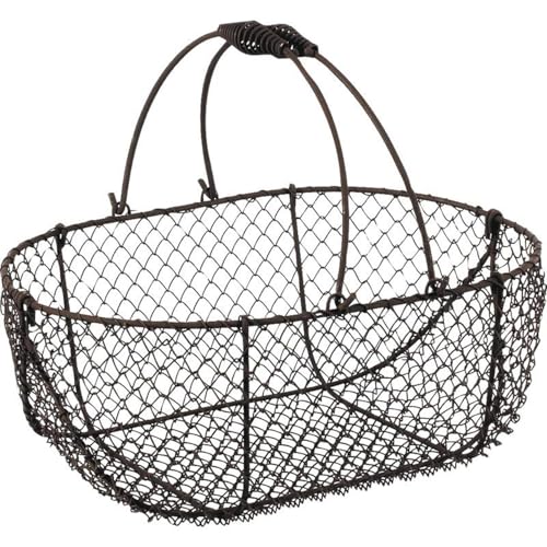 AUBRY GASPARD 1010P Panier Grillage Vieilli Anse Mobile 37 x 25 14,30 cm