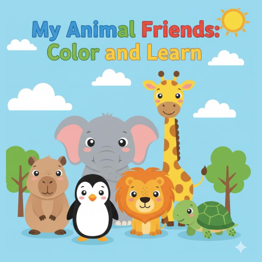 My Animal Friends: Color and Learn: Fun Coloring Adventures With Cute, Friendly Animals