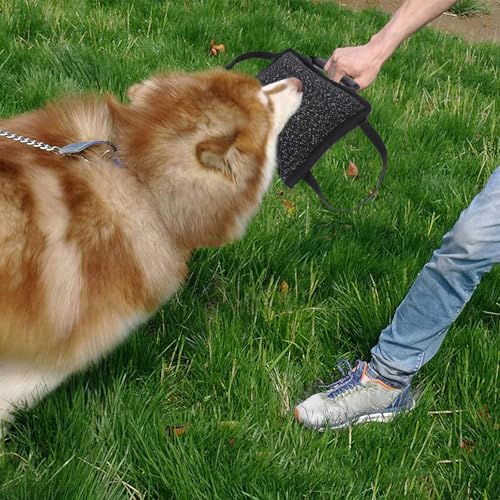 BESPORTBLE Hundebisskissen Aus Jute Widerstandsfähiges Beißkissen Für Hunde Mit Griffen Interaktives Training Spielzeug Für Welpen Und Hunde Für Zerr Tauziehen
