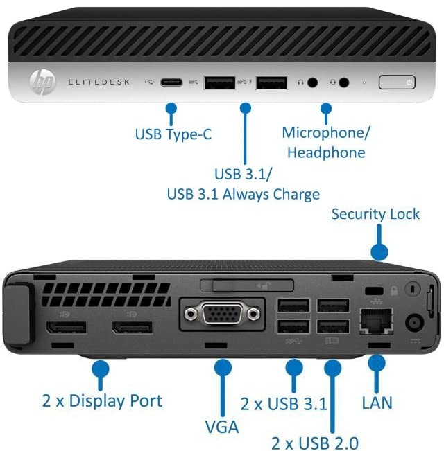HP AMD PC Business Office Multimedia Computer mit 3 Jahren Garantie! - AMD Ryzen5 2400G, 8 Threads, 3.9 GHz - 32 GB - 1000 GB SSD - Radeon Vega 11 - USB 3.0 - WLAN - Windows 11 Prof. 64-Bit - #8204