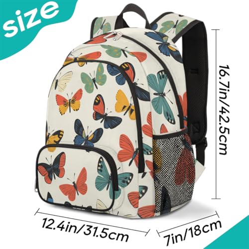 Colorful Butterfly School Backpack for Teen Girls Cute Large Backpack Bookbag Casual Daypack2