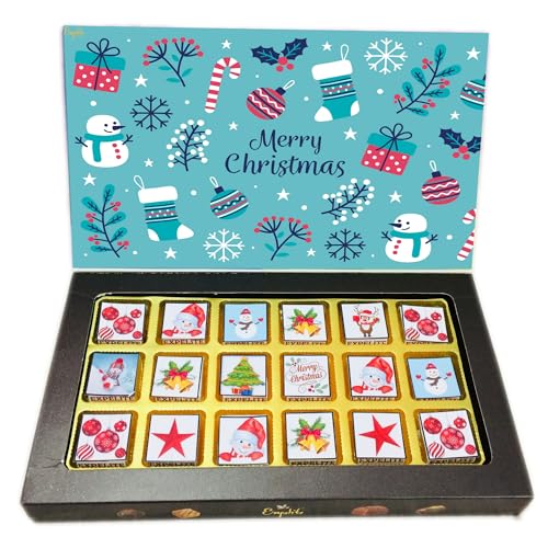 Image of Expelite Merry Christmas and Happy New Year Chocolate Gift for Kids -18 Pc Merry Christmas and Happy New Year Chocolate Gift for Girlfriend Wife