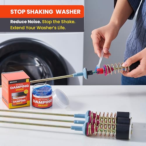 Image of Damping Grease Kit for Washing Machine Suspension Rods with Foam Inserts | High-Viscosity 35,000 CST Blue 100g Dampening Grease for Toilet Seat & Washer Shock Absorption Lubricants