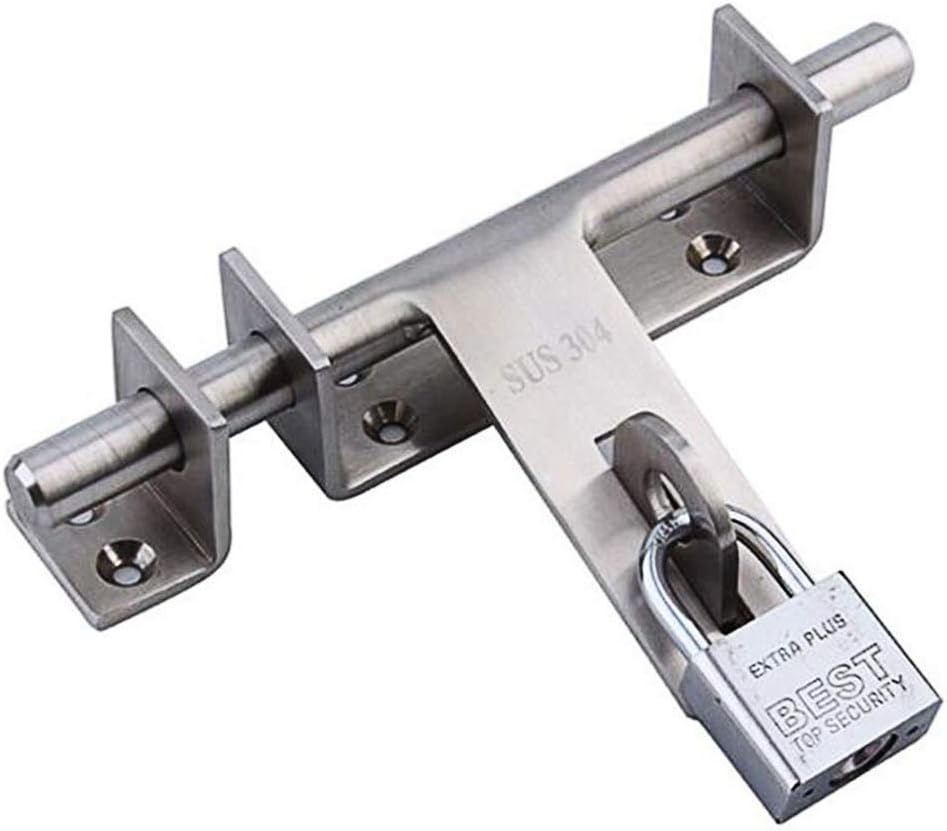 Heavy Duty Latch Door Bolt Barrel Slide Lock,Stainless Steel Slide Bolt/Hasp Lock with Padlock Hole,for Garden Gate Shed Doors