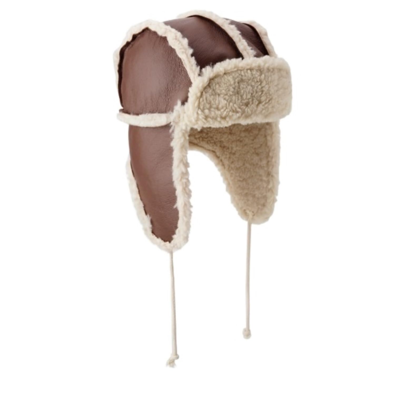 Mützen Winter Mützen Unisex-Wintermütze, Warme Poilt-Mütze, PU-Leder-Futter, Plüschmütze Mit Ohrenschützern Wintermütze (Color : Brown, Size : One Size)