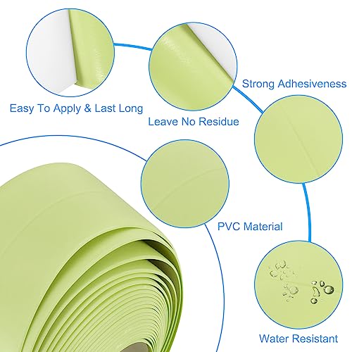 Image of uxcell Waterproof Seal Caulk Strip Tape Self Adhesive, 1pcs 10.5 Ft L x 1.5 inch W PVC Sealing Tape Caulking Tape for Kitchen Countertop, Bathroom, Toilet, Bathtub Floor Wall Corner, Green