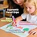 6-Pack Medium Pencil Grips for Kids,Teens,Adults,Comfortable Silicone Holders for Writing &Drawing,Anti-Slip Texture,Dual-Head Design for Left/Right-Handed Use,Improves Grip Control (Assorted Colors)