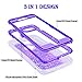 Dexnor iPhone 8 Case, iPhone 7 Case, iPhone 6 Case, Glitter 3D Bling Sparkle Flowing Liquid Case for Girls 3 in 1 TPU Silicone + PC Protective Shockproof Defender Cover for iPhone 8/7/6s/6 - Purple