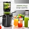 AMZCHEF Extracteur de jus automatique Vos mains libres, Ouverture de 145mm capacité de 1,8L Extracteur de jus de fruits et légumes entiers Extracteur jus lent de 250W avec triple filtre (Noir Profond)