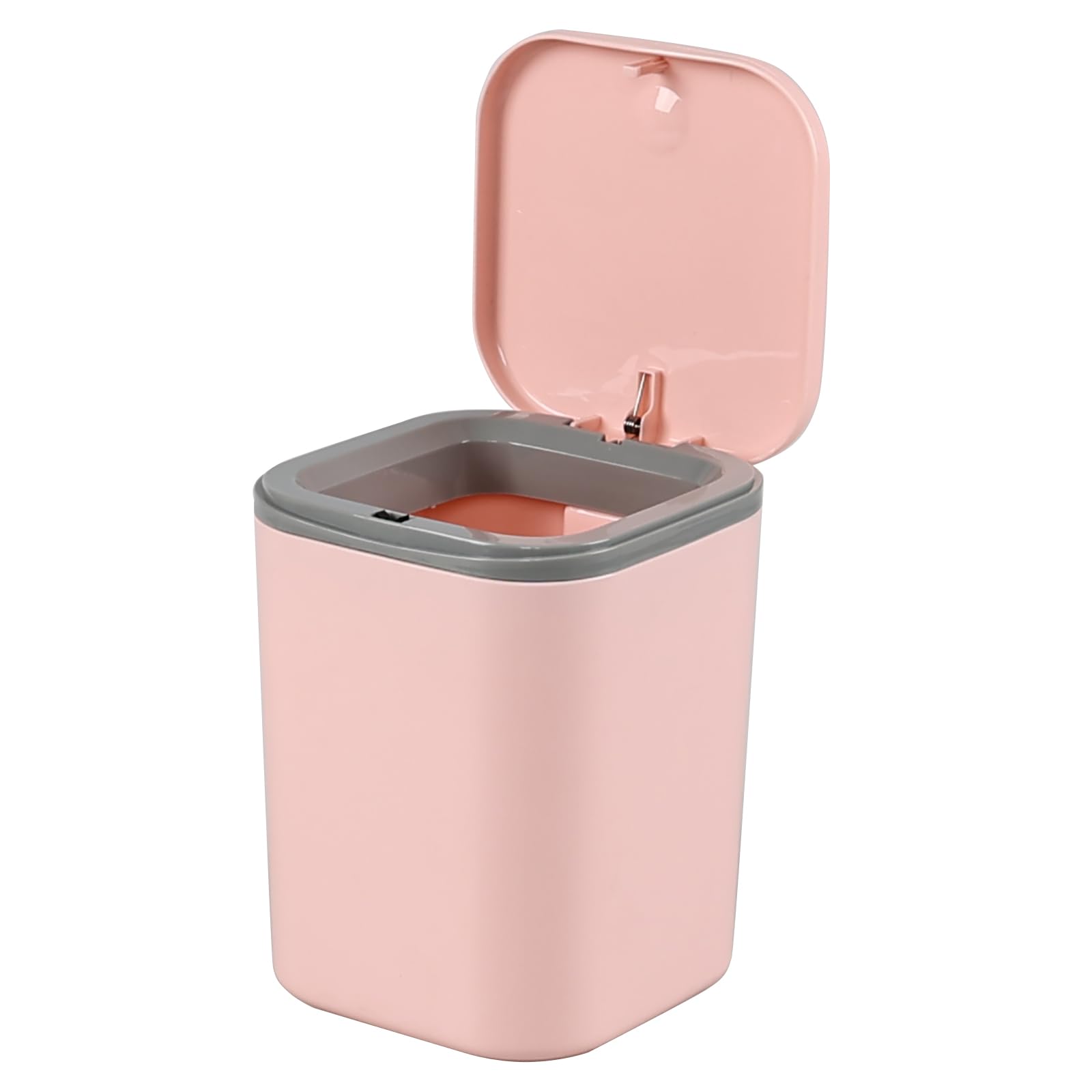 Mini cubo de basura de escritorio rosa de plástico de 2 L 8