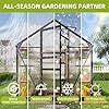 Superlele Heavy Duty Walk-in Greenhouse for Outdoor, 6x4FT Polycarbonate Greenhouse with Heavy Duty Aluminum Frame, Lockable Door and Adjustable Roof Vent, Hollow Wall Panels for Winter Gardening #2