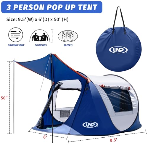 Carpa pop-up para camping 3 personas con bolsa de transporte miniatura 2