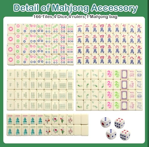 Mini set de fichas American Mahjong portátil miniatura 4