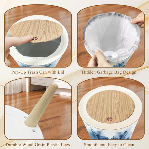 Caneca plástica cilíndrica pequeña con tapa 1.8 gal miniatura 7