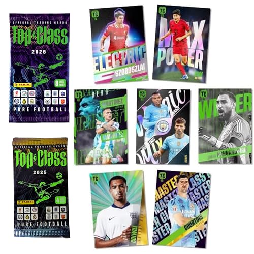 Grandor Panini Top Class 2025 Soccer Trading Cards Bundle – 1 Pack (8 Cards) + 1 Bonus Promotional Pack (4 Cards) – Authentic Collectible Trading Cards