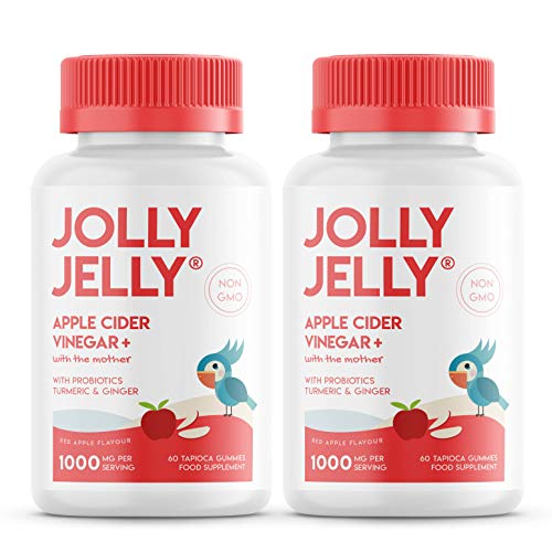 Apple Cider Vinegar Tapioca Gummies - with Organic Turmeric, Ginger & Probiotics - Unfiltered & Raw Organic Apple Cider With The Mother - Tapioca Based - Vegan, Non-GMO, 60 Gummies (2 Pack)