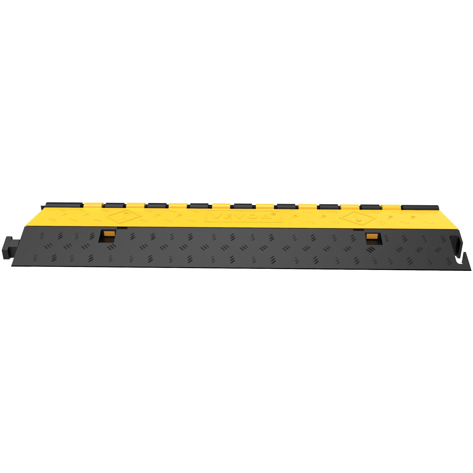 VEVOR 4 Pezzi 100x25x5cm Passacavo A Pavimento In Gomma 2 Slot Capacità 40T Passacavo Per Pavimento Con 2 Canali