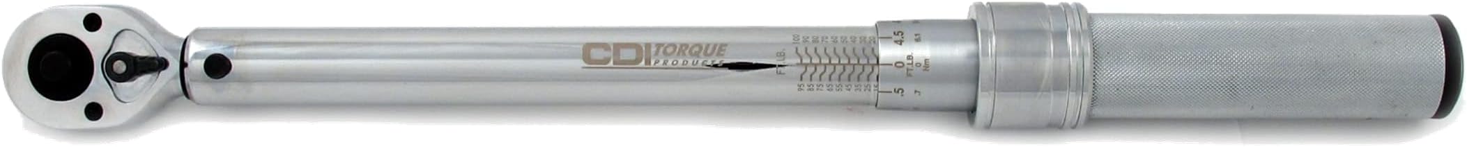 CDI 3/8 Inch Drive Adjustable Click Torque Wrench, Range 30-250 In Lbs / 4-27.7 Nm (2502MRMH)