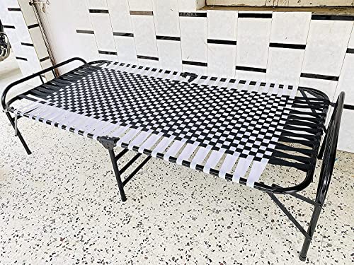 Image of Portable Single Painted Bed | 72x36 Inches | 1 Year Warranty | Synthetic Stripe | Strong Iron Steel Metal Frame Pipe | Easily Storable (Classic, Black)