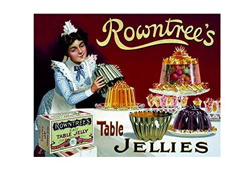 Ecool Rowntree's elect table jelly jellies retro shabby chic vintage style picture metal wall plaque sign (150mm x 100mm)