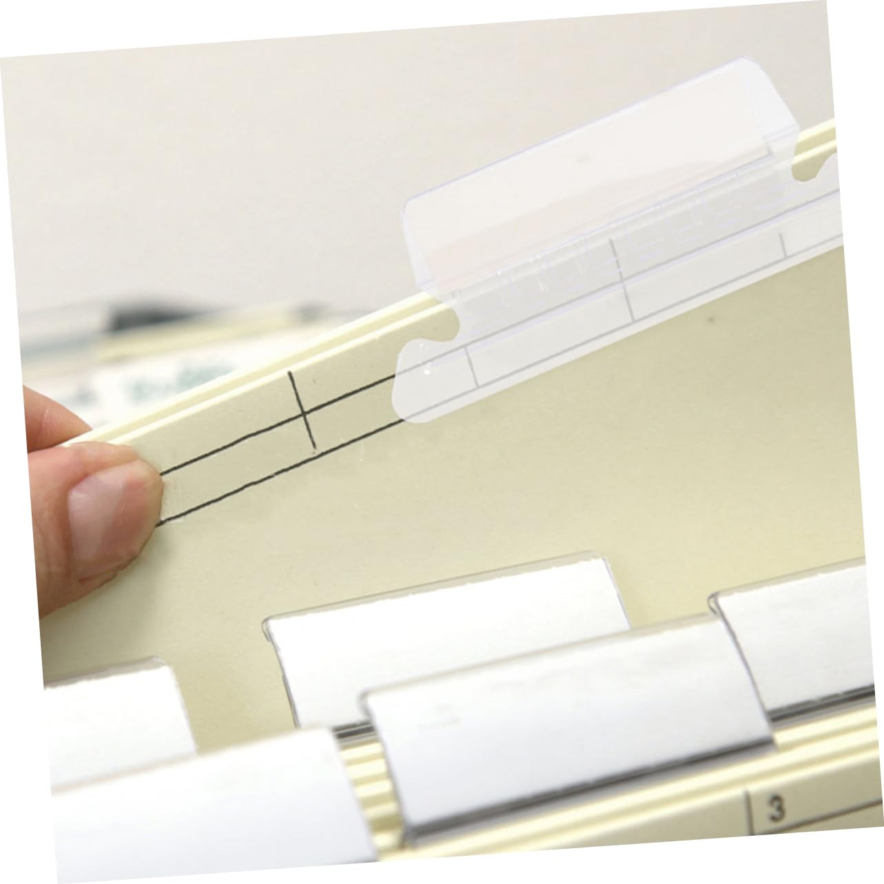 Housoutil 4 Set Etichette per Trasparenti Etichette e Clip per Appese per Documenti e Archiviare Ordine