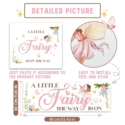 Vinilo Decorativo Fairy Baby Shower Diseño Único miniatura 2