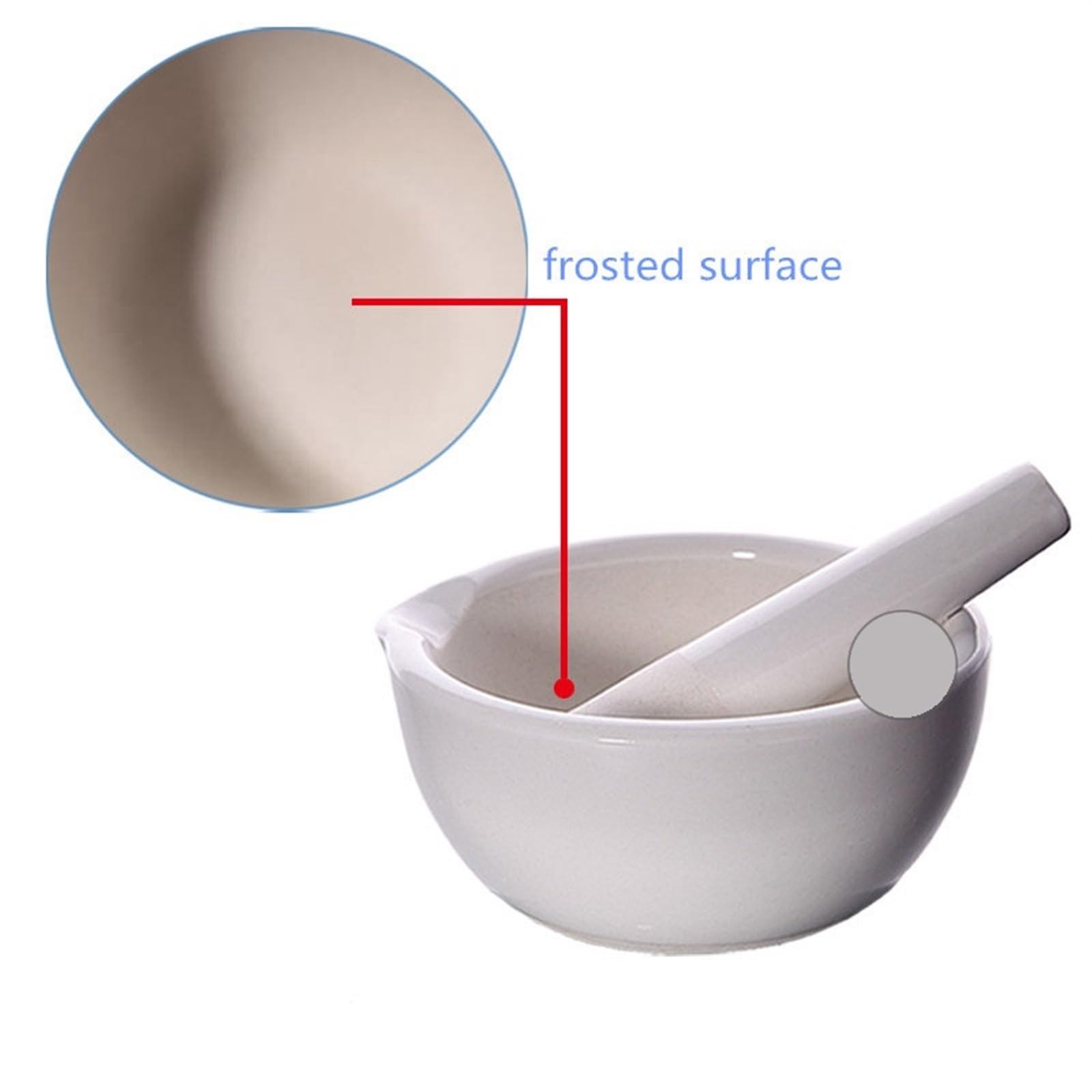 Set di mortaio e pestello in porcellana da 1 pezzo for schiacciare macinare specie erbe o altre sostanze morbide, strumenti utili for il laboratorio la farmacia Mortaio Con Pestello(160mm)