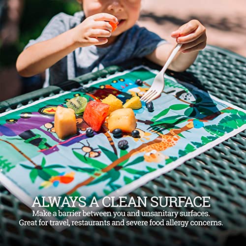 Homeworthy Disposable Placemats For Baby - Cute Animal Toddler Placemat That Sticks To Tables At Restaurants - (Assorted 40 Pack With 3 Designs) #TOP2
