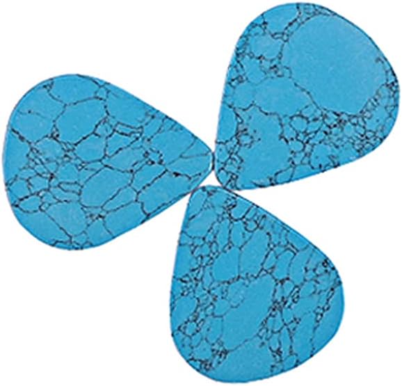 Alnicov 3Pcs Guitar Picks,Natural Stone Picks for Bass Guitar Ukulele,Crack Blue - Image 4