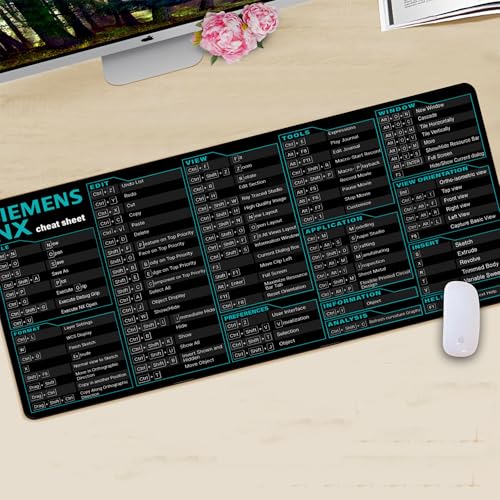 Image of Siemens NX 11 Shortcuts Mouse Pad, Perfect for Engineers, CAD & Product Designers, Extended Keyboard & Mousemat for 3D Modeling & PC, Essential Computer Accessories for Study, Work KMH