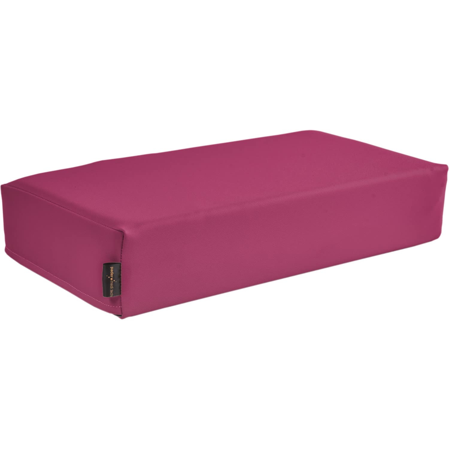 Pader Medi Tech Orthopädisches Entlastungskissen, Positurkissen 50x25x10 cm I Bandscheibenkissen, Stufenkissen, Lagerungskissen für Beine mit festem Schaumkern (13 Beere)