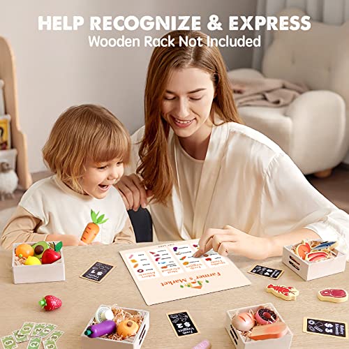 Image of Tiny Land New Modern Wooden Play Kitchen & Wooden Play Food Sets for Kids