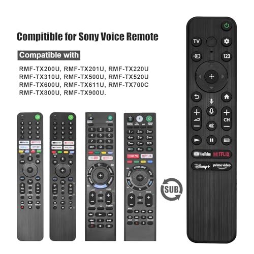 Image of Voice Remote Replacement for Sony TV Remote, for Smart Bravia TVs, for All 4K UHD LED LCD HD Smart TVs, for X80K X90K W830K A80K X95K X85K Series TV
