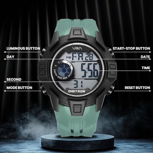 Image of V2A Digitron 2117 Sports Watch for Men & Boys | Alarm, Stopwatch, 12 /24H | 3 ATM Water Resistant | Luminous Display | Gifts for Men & Boys