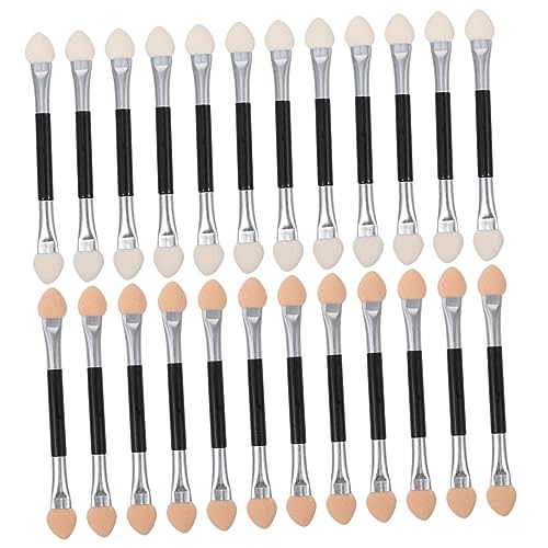 Angoily Professional Eye Shadow Brush Set 24pcs Green Eyeshadow Double-ended Makeup Sticks for Women Random Color
