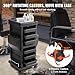VEVOR Salon Organizer Cart, Secure Hair Salon Station with 6 Detachable Trays & Appliance Holder, Durable Barber Shop Trolley with Locking Casters for SPA & Beauty Services
