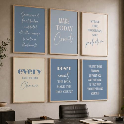 Image of kotart Inspired Motivational Quotes poster with Wall Hanging frames for Living Room | Bedroom | Office | Gift | Decoration Home | Painting Decor Set of 6 (14X20 Inch, D) Pack