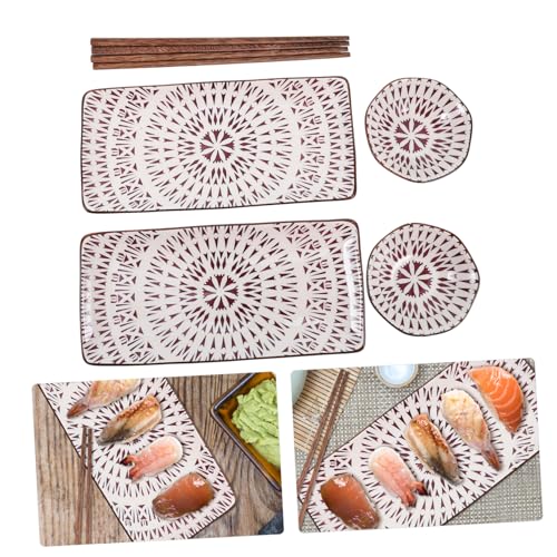 Set de 2 Platos Cerámicos para Sushi con Palillos miniatura 5