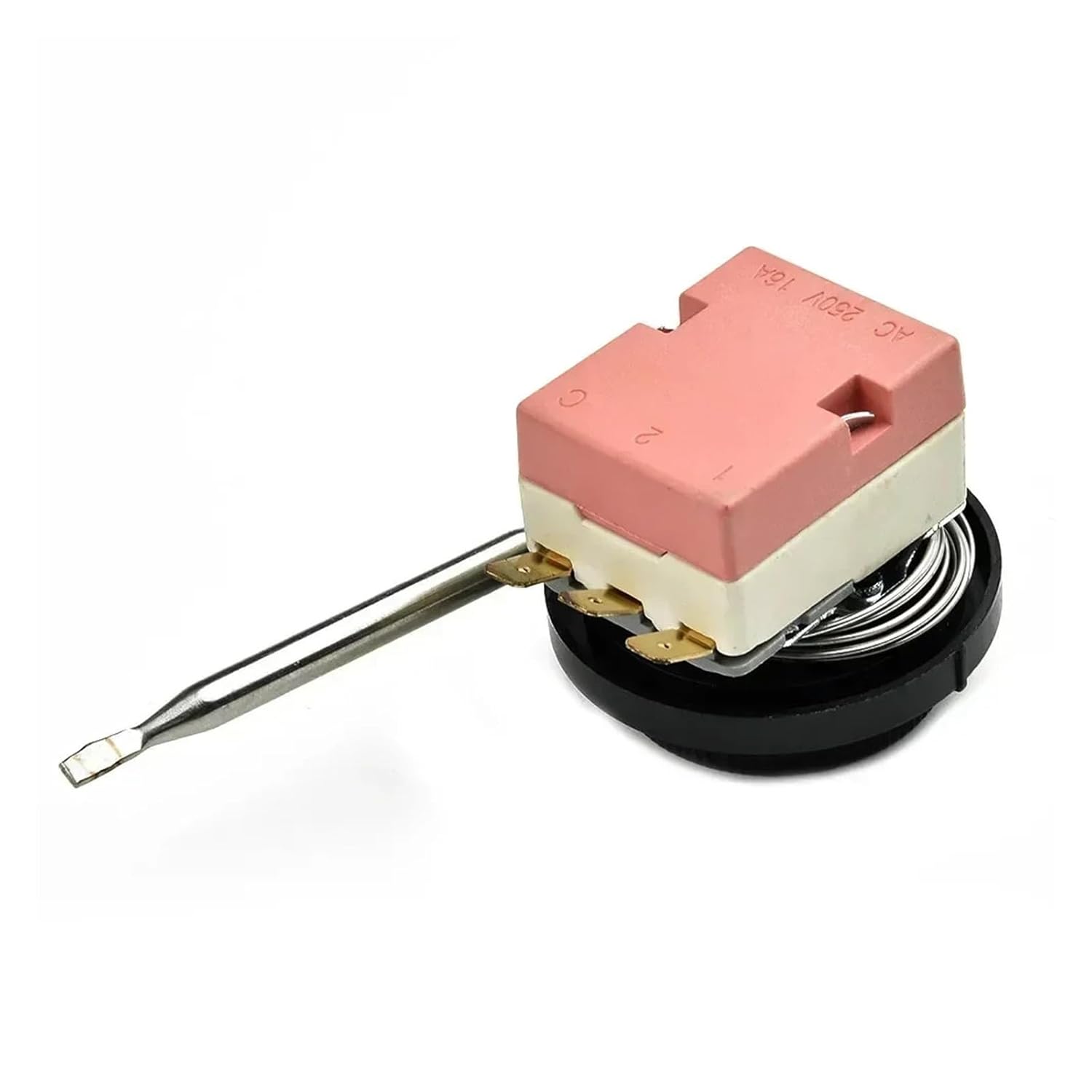 Carhome Adjustable Electric Fan Thermostat Switch Cooling Fan with 12V Rotary Temperature Control Switch Capillary Therm