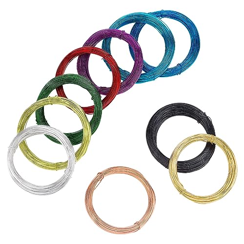 Alambre de aluminio para manualidades y abalorios de joyería, 10 rollos de alambre colorido