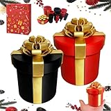 Annoying Nested Screw Gift Box - Prank Nesting Present for Cash & Surprises, Reusable Annoying Gift Box with Screws, Nested Gifts Boxes for Birthdays, Christmas, White Elephant Party Gifts (Red & BK)