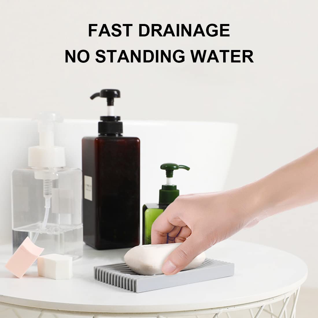 Portasapone antiscivolo a parete Design a doppio strato rimovibile Base