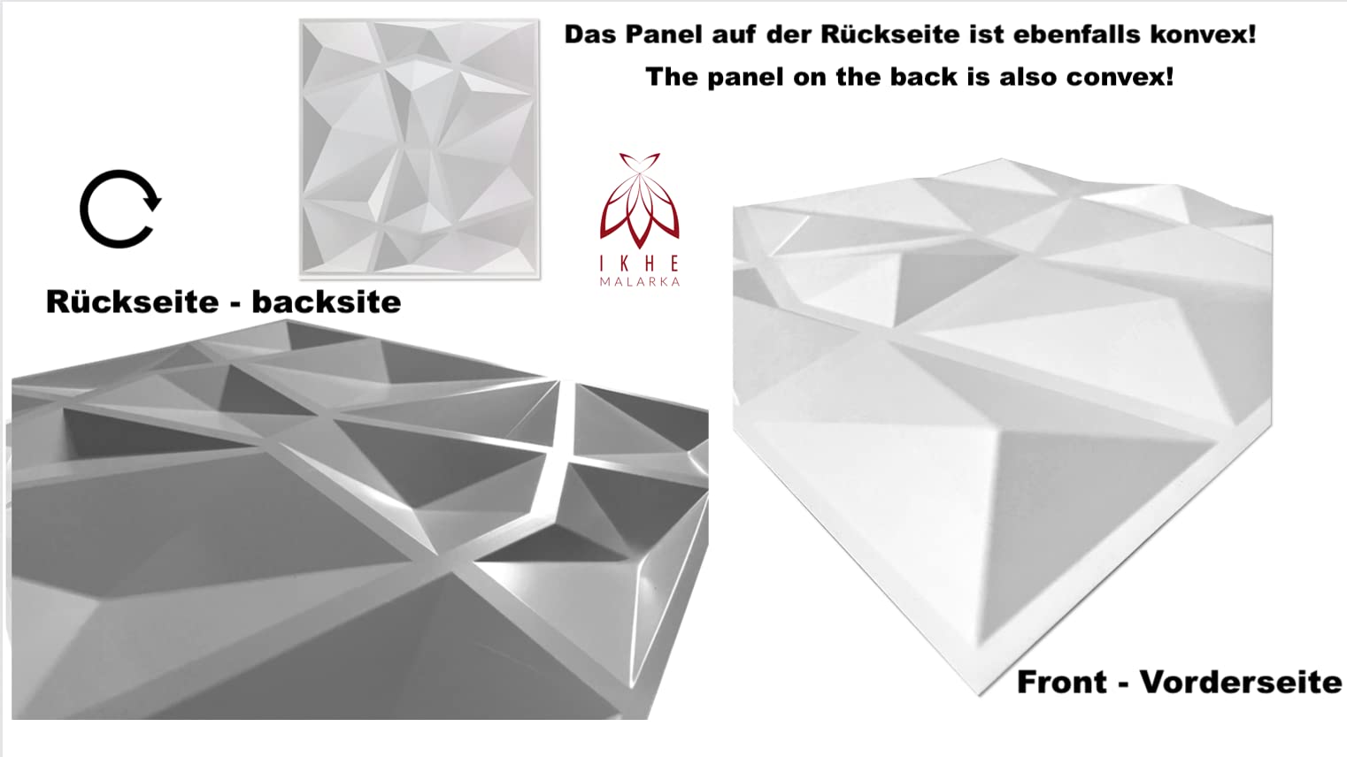 Paneles 3D plástico PVC 5m²-20PCS Paneles de pared Sala de juego Techo de pared Óptica 3D Diamante 3D PVC — view 7
