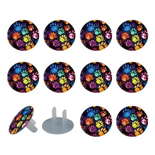 24 Piece Outlet Covers Baby Child Proofing Dog Paw Print Electrical Safety Socket Protection Caps