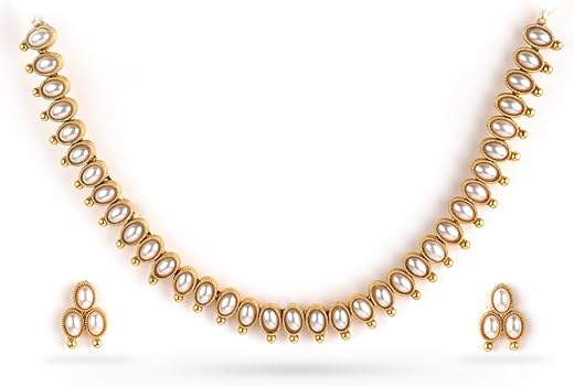 Rubans Necklace Set Gold Plated Traditional Stylish Jewellery Gift for Women &amp; Girls