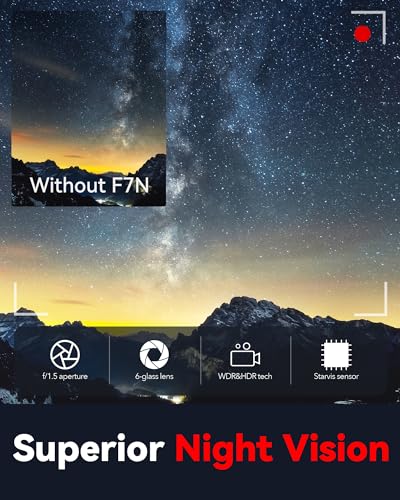 Image of REDTIGER F7N 4K Dual Dash Cam with Free 64GB Card, Built-in WiFi GPS Front 4K /2.5K and Rear 1080P Dual Dash Camera for Cars,3.18 inch Screen,170 Wide Angle, Parking Monitor, Support 256GB Max