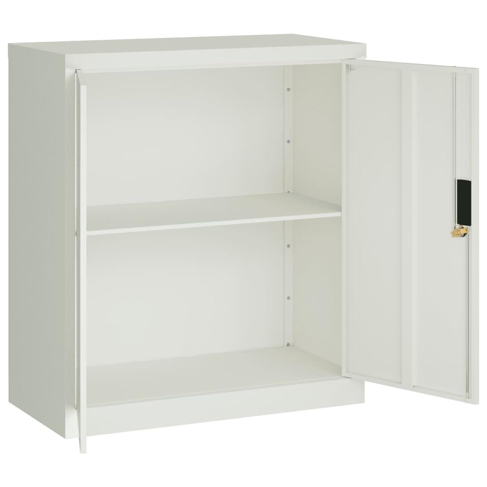 Gecheer Armadio Classificatore,Schedario,Armadietto a Chiave,Armadietto Documenti,Armadietto per Ufficio,Armadio per Ufficio,Armadietto in Metallo,Mobiletto Multiuso,Grigio Chiaro 79x40x90 cm Acciaio