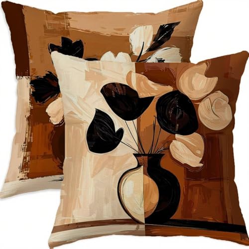 Housse coussin 60x60cm imperméable orange double face lavable pour lit - 2
