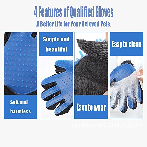 Pet-Grooming-Glove-and-Deshedding-Brush-Perfect-for-Cat-and-Dog-Short-and-Long-Hair-Gentle-Pet-Hair-Remover-Mitt-One-Size-Fits-All-260-Soft-Silicone-Tips-Right-Hand-Product-Name